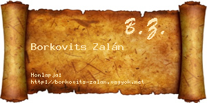 Borkovits Zalán névjegykártya