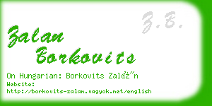 zalan borkovits business card
